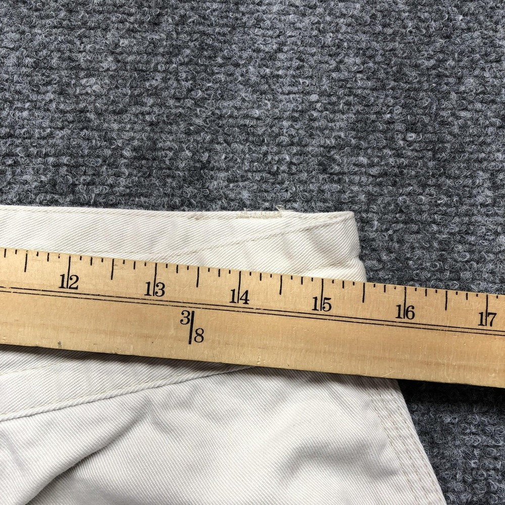 Y2K Cargo Pants Mens 32x28 Beige Canvas Wide Leg Relaxed Workwear Utility - Picture 5 of 10